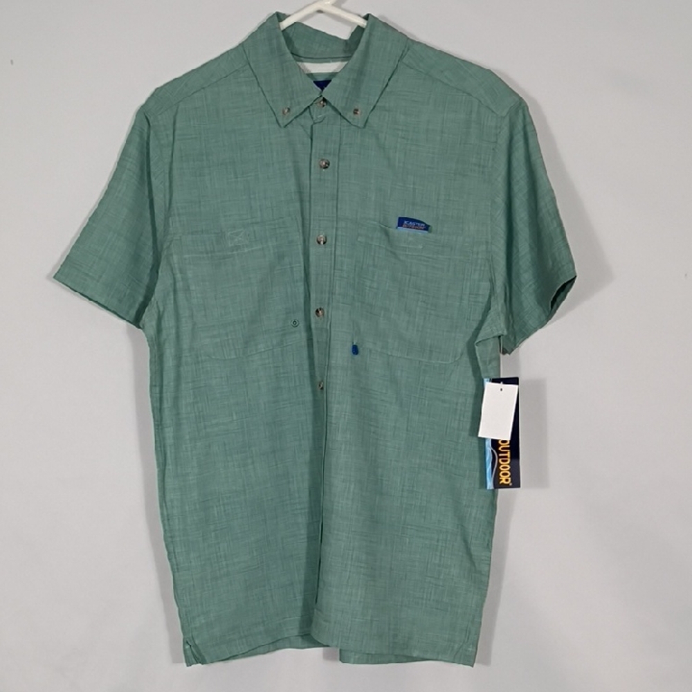 NWT Xcaster Outdoor Loden Short Sleeve Woven Fishing Shirt Mens Size Medium
